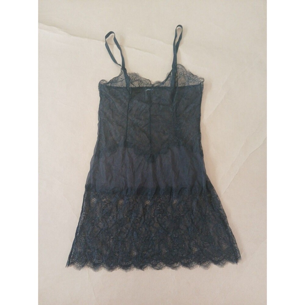 Womens Black Lace Silkie Nightdress Lingerie Babydoll Teddy Nightie Whimsigoth